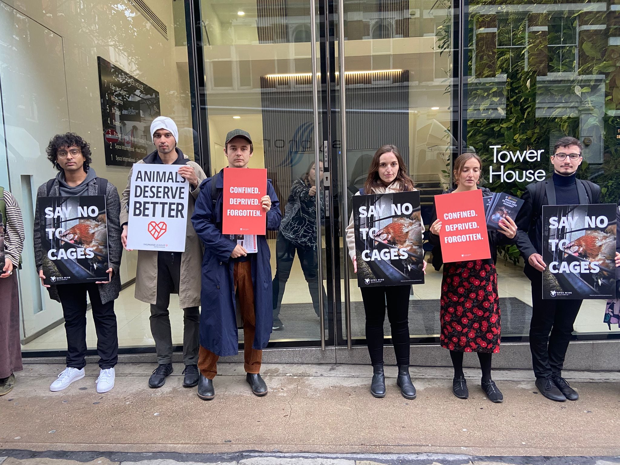 Protesters outside Sysco Europe’s London HQ.