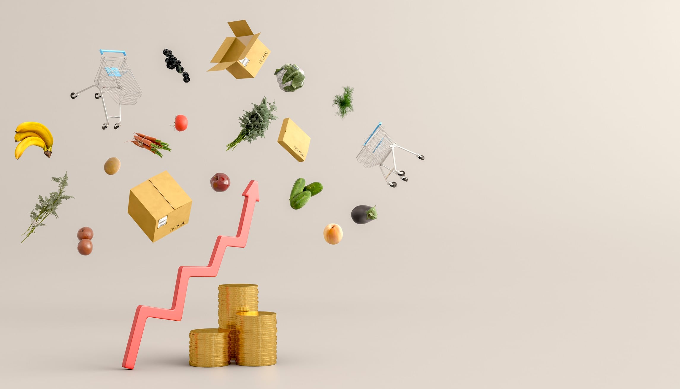 Graphic showing the effect of the inflation rate on prices.