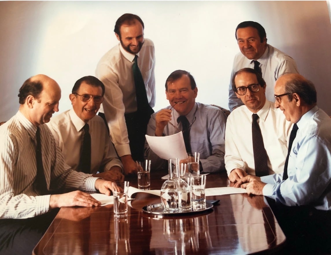 A photograph of a company board