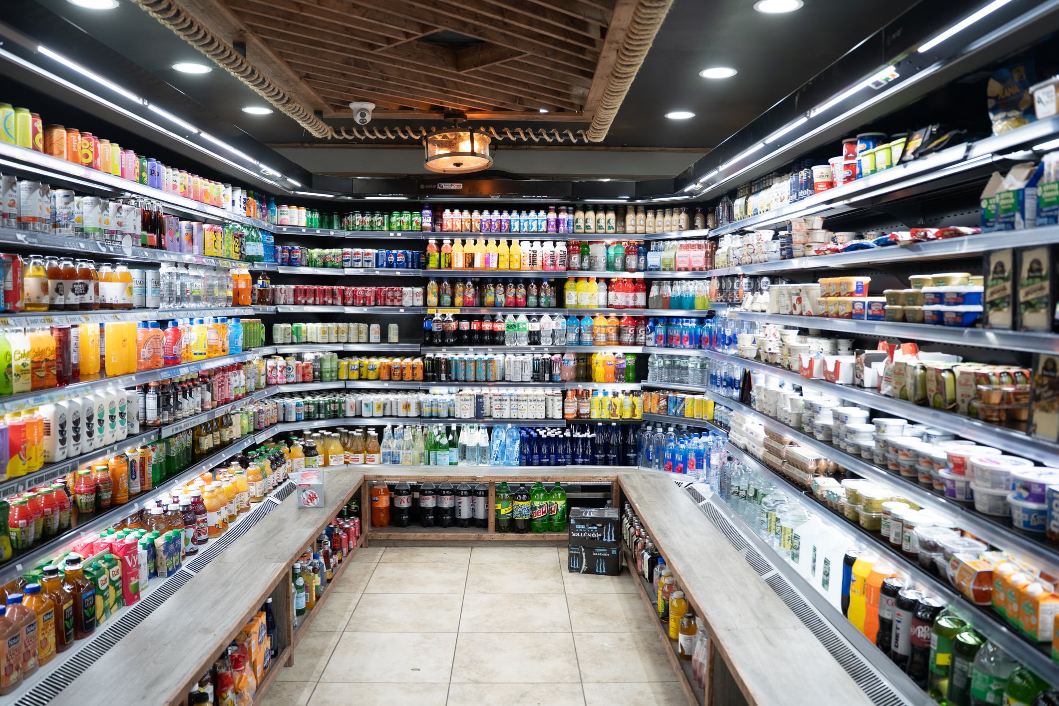 Soft drinks aisle.