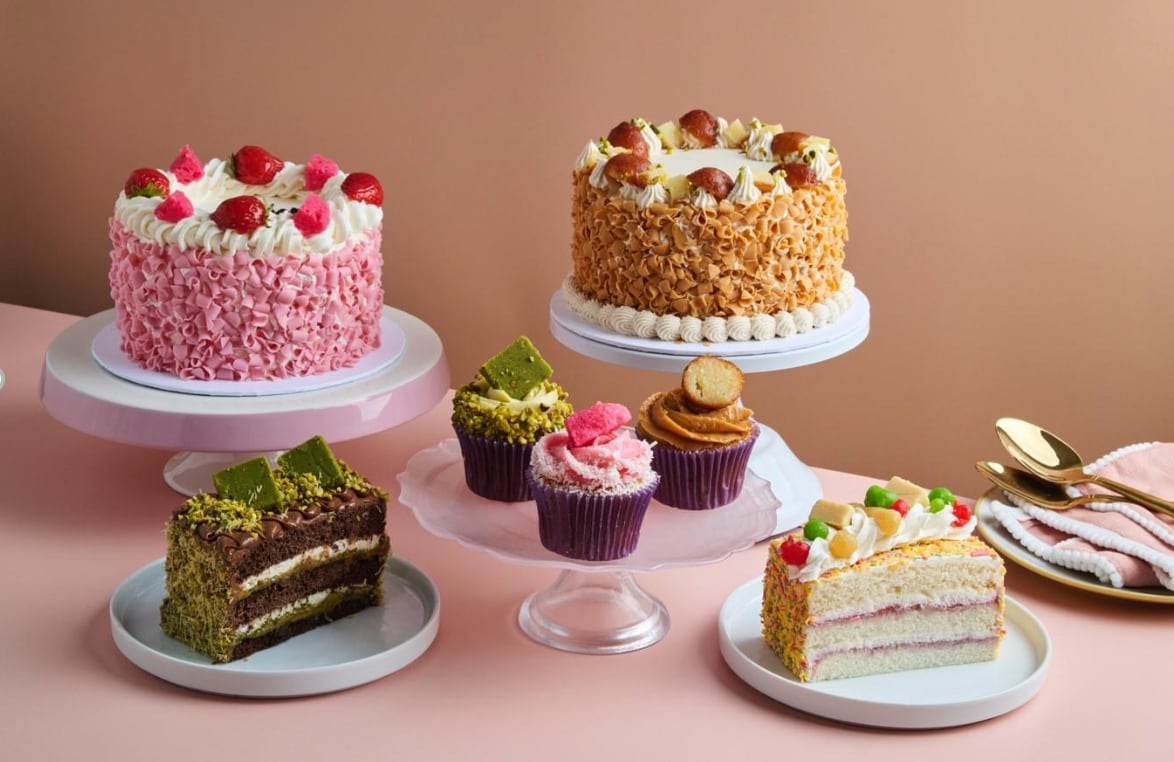 A range of cakes.