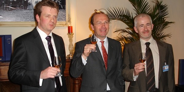 From left to right: William Grant & Sons master blender Brian Kinsman, chairman Peter Gordon and group md Maurice Doyle