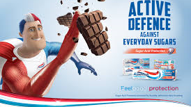 The Aquafresh ads showed Captain Aquafresh defending himself against a range of products