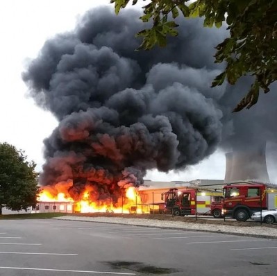 The blaze destroyed a warehouse at Selby Salads’ site. Photo: Melissa Speight
