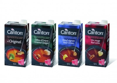 Recloseable screw cap packs for soups and sauces