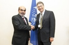 Bill Gates (right) and the FAO's José Graziano da Silva discussed the need to improve data collection in the battle against world hunger