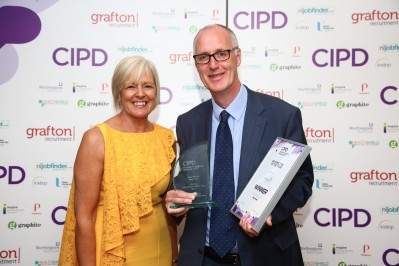 Moy Park’s Mike Mullan received the HR award from Lynn Carson, chair of CIPD Northern Ireland