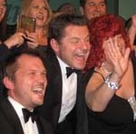 Jimmy Doherty (left) celebrates his win with Chris Hollins