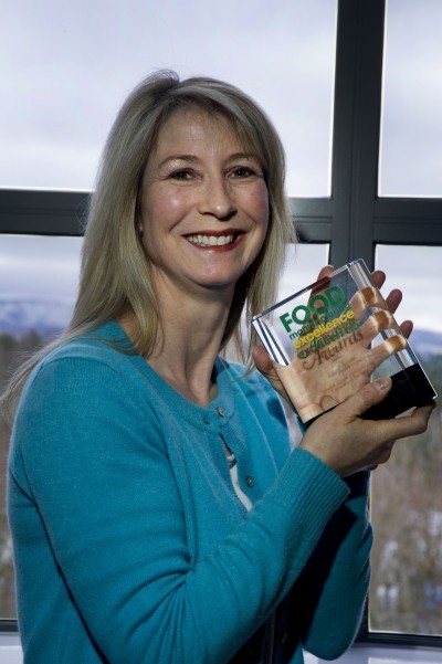 Dee Scott with Border Biscuits' Food Manufacturing Excellence Award 