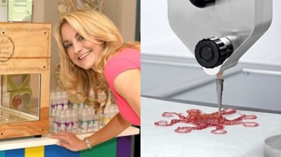 Md Melissa Snover brings her novel 3D gummy printer to the UK, the first of its kind.