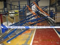 The fatal accident happened when an ‘A’ frame metal racking unit toppled over