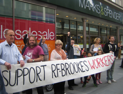 Supporters of RF Brookes' workers demonstrated outside M&S
