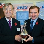 Food and farming minister George Eustice (right) presents this year's David Black Award to Pete Brown 