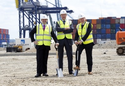 (Left to right) Heath Zarin, chairman, NFT; David Frankish, chief executive, NFT and Perry Glading, coo of Forth Ports  