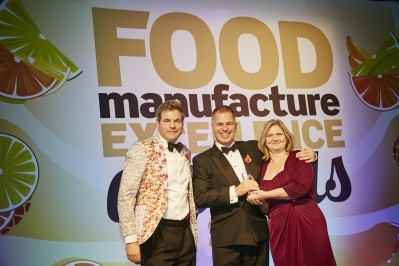 Essential Cuisine's Jamie McGregor (centre) received the training Oscar from Justine Fosh and Mark Durden-Smith