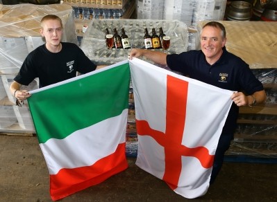 Flying the flag for the UK in Italy are Acorn Brewery's brewer Bruce Woodcock (l) and owner Dave Hughes (r)