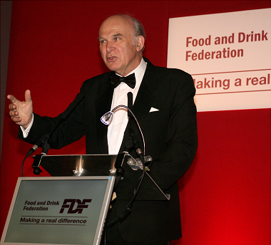 Food manufacturing is key to the UK's recovery, Vince Cable told industry players at the FDF's President's Dinner. 