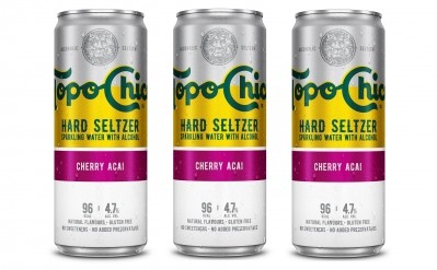 Cherry Acai is one of three Topo Chico Hard Seltzer flavors launching in Europe. Pic: Coca-Cola