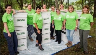 The fourteen senior women business leaders built 120 beehives in just three days