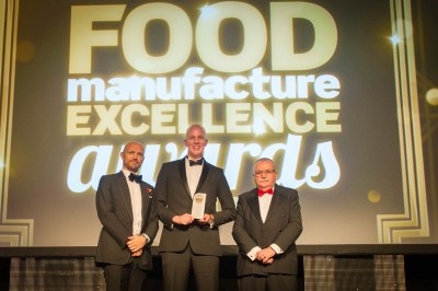 ABP UK’s Lloyd Brakel collected the award from Waitrose technical manager Jonathon Bayne (right) and awards host Matt Dawson