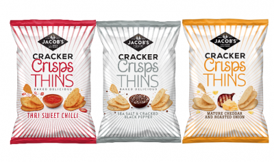 Jacob’s Cracker Crisp Thins are launching in 130g packs and three different flavours
