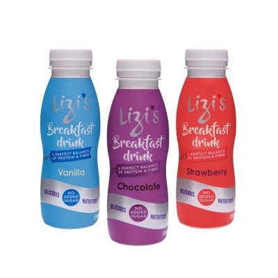 Lizi’s Breakfast Drink has no added sugar, contains Vitamin B6 and has a recommended retail price of £1.49