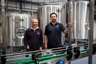 L to R: Salcombe Brewery chairman John Tiner with Beaman at the new site