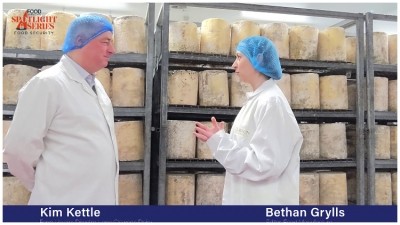 Left to right: Kim Kettle of Long Clawson Dairy chats with Bethan Grylls of Food Manufacture