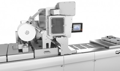 Direct web printer for integration with thermoforming machines