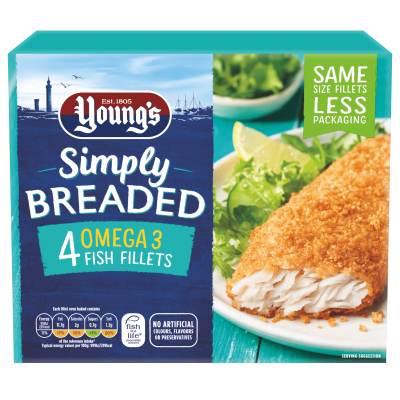 Young's focused particularly on packaging reduction for Simply Breaded and Chip Shop products