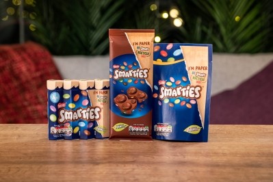 The Smarties range will now use only recycled paper for its packaging 