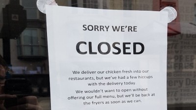 KFC restaurants throughout the country have been closed due to supply issues