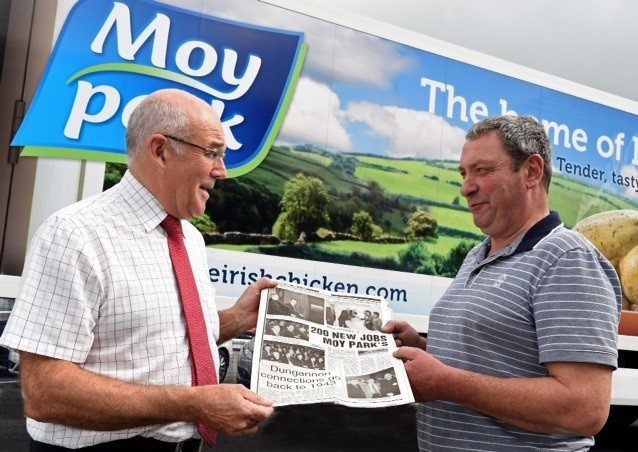 Moy Park Dungannon general manager Ronnie Newell and employee Derek Hazleton