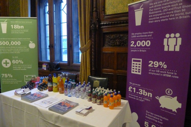 Britvic’s stand at a British Soft Drinks Association event at the House of Commons
