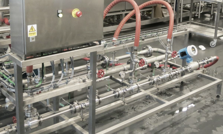 OAL can install steam infusion kit in-line with pipework for continuous product heating 