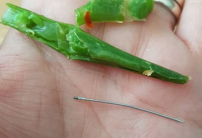 Two customers reported finding metal "pins" in green beans (Image courtesy of Sarah Parry)
