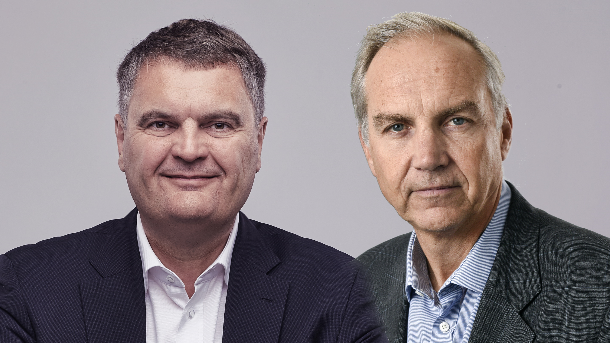 Meet the meat bosses: Jais Valeur, Danish Crown chief executive, and Steve Francis, chief executive Tulip