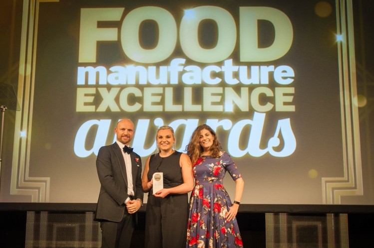 Kodi Gledhill, from Coca-Cola European Partners, recieved the Young Talent award from FoodManJob’s Alix Hunter and awards host Matt Dawson