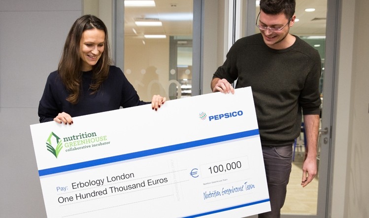 Irina and Victor Turcan collect their cheque for €100k from PepsiCo