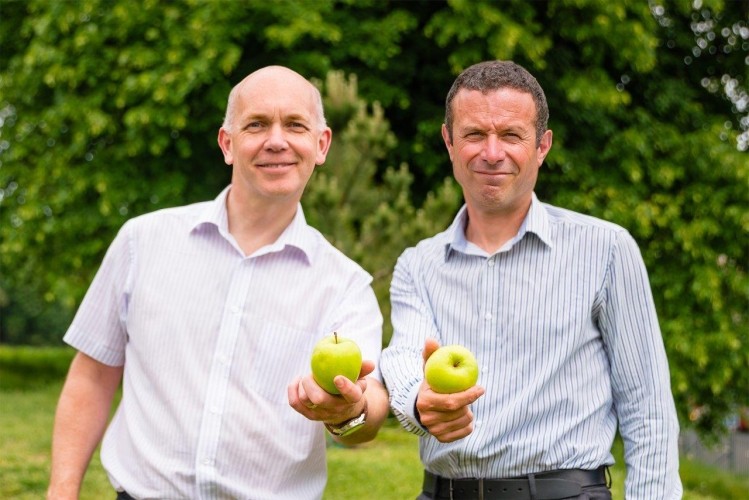 Dr Adam Charlton (right): ‘We are targeting the potential of apple pomace to provide texture for food’