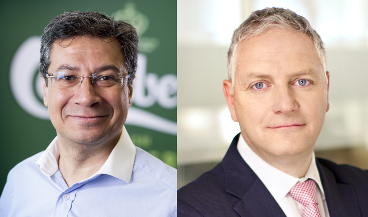 Julian Momen (left) is to leave Carlsberg UK to be replaced by Tomasz Blawat (right)