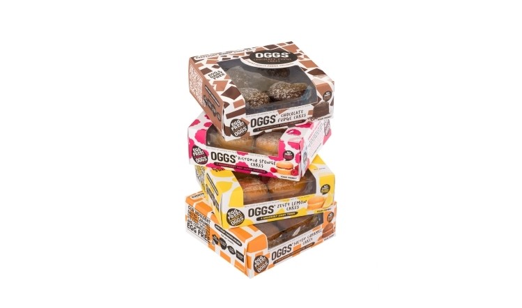 Oggs has launched an egg-free cake range in Sainsbury's and Waitrose