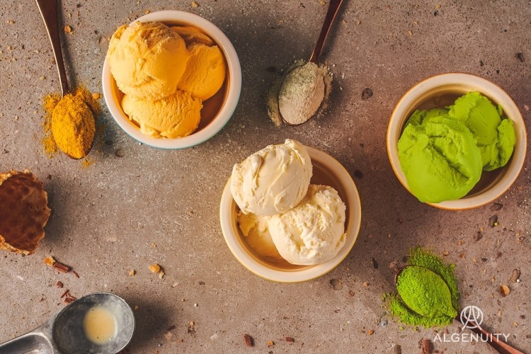Algenuity is working with chlorella vulgaris to support a range of plant-based products, including ice cream