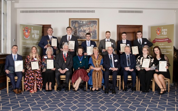 Apprentice and training provider winners of the Institute of Meat Awards at Butchers Hall