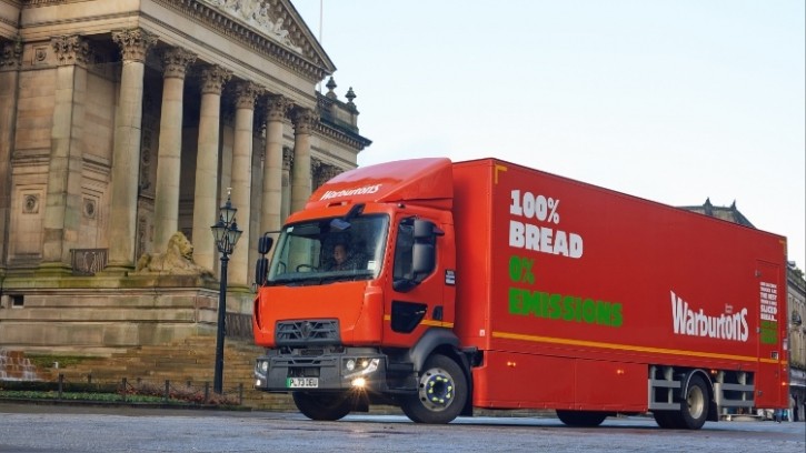 The baker introduced its first electric truck in 2021. Credit: Warburtons