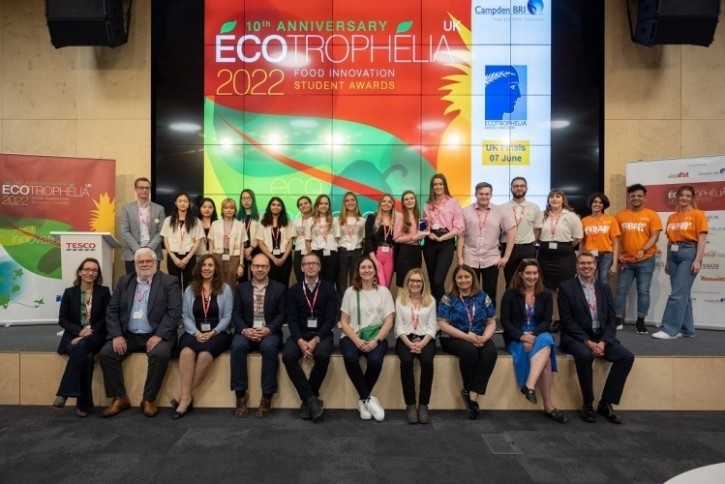 Seven finalists will battle for the gold prize at this year's Ecotrophelia UK finals. Pictured: Last year's finalists