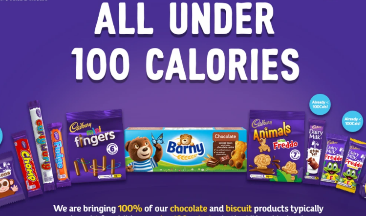 A number of Cadbury confections have reduced to contain 100 calories or less