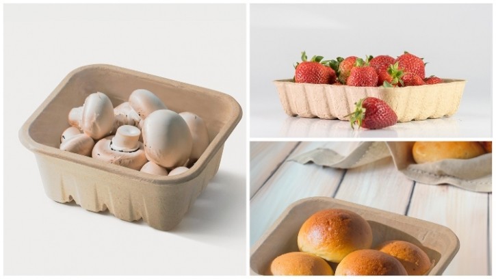 TIPA introduces packaging tray made from rice waste which can use used for a multitude of food products. Credit: TIPA