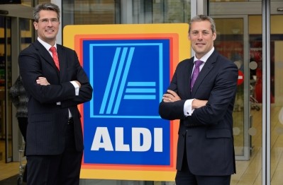 Aldi bosses Roman Heini (left) and Matthew Barnes (right) celebrate a 65% increase in profits