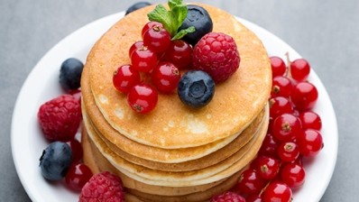 Plant-based ingredients were used to make pancakes at the show